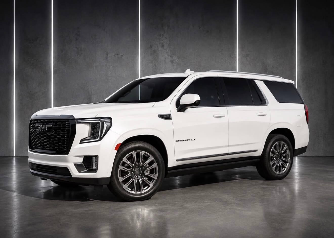 White GMC Yukon Denali XL Ultimate SUV for Newark Airport car service